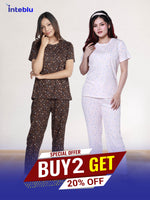 2 Set Combo Pack – Women’s Loungewear Set | Soft & Stylish Sleepwear Collection | Comfortable Pajama Tops & Bottoms | Perfect for Daily Wear, Lounging & Gifting