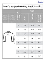 Men’s Striped Henley Neck T-Shirt – Regular Fit Long Sleeve Tee |Soft Stretch Casual Wear