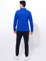 Men's Long Sleeve Player'sZipper Polo Shirt | Blue Color - inteblu