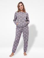 Micro Polar FleecePrint Women Sleepwear Long Sleeve Pyjama Set-Inteblu™