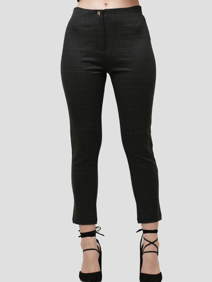 Ponte Roma Trouser Black-Button - inteblu