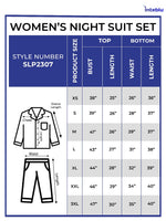 WomenWarm White Floral Printed Night Suit Set | Nightwear Dress
