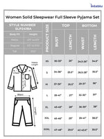 Women Solid Sleepwear Long Sleeve Pyjama Set