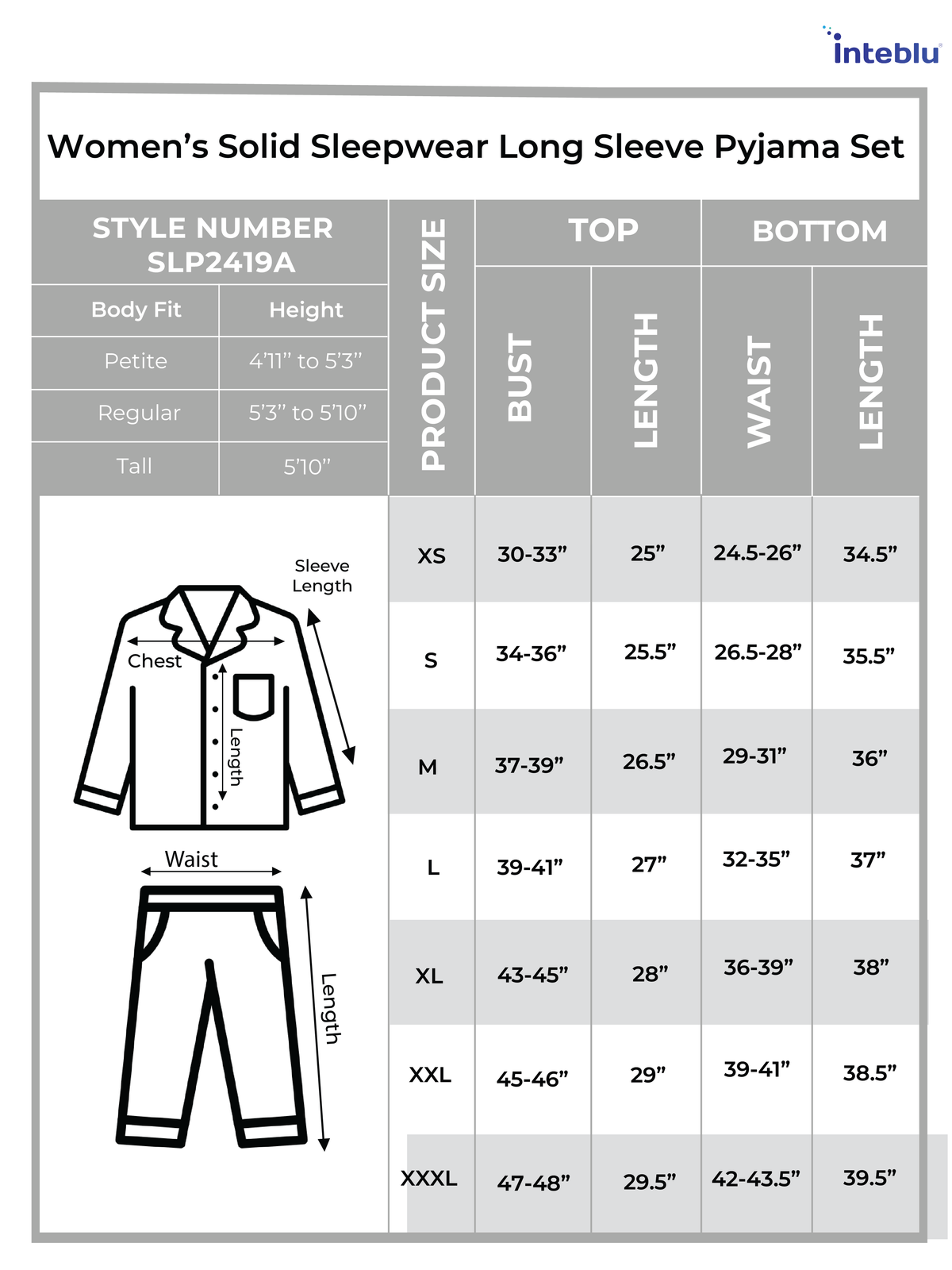 Women Sleepwear Long Sleeve Pyjama Set Blue Check