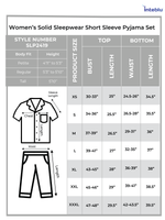 Women Solid Sleepwear Short Sleeve Pyjama Set