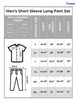 Men's Short Sleeve Shirt & Long Pant Set| Olive