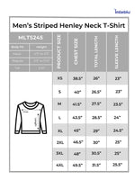 Men’s Striped Henley Neck T-Shirt – Regular Fit Long Sleeve Tee |Soft Stretch Casual Wear