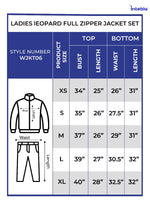 Ladies leopard Full Zipper Jacket Set