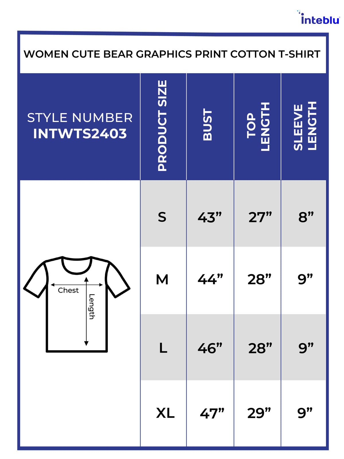 Women Cute Bear Print T-shirt with Short Sleeves and Round Neck