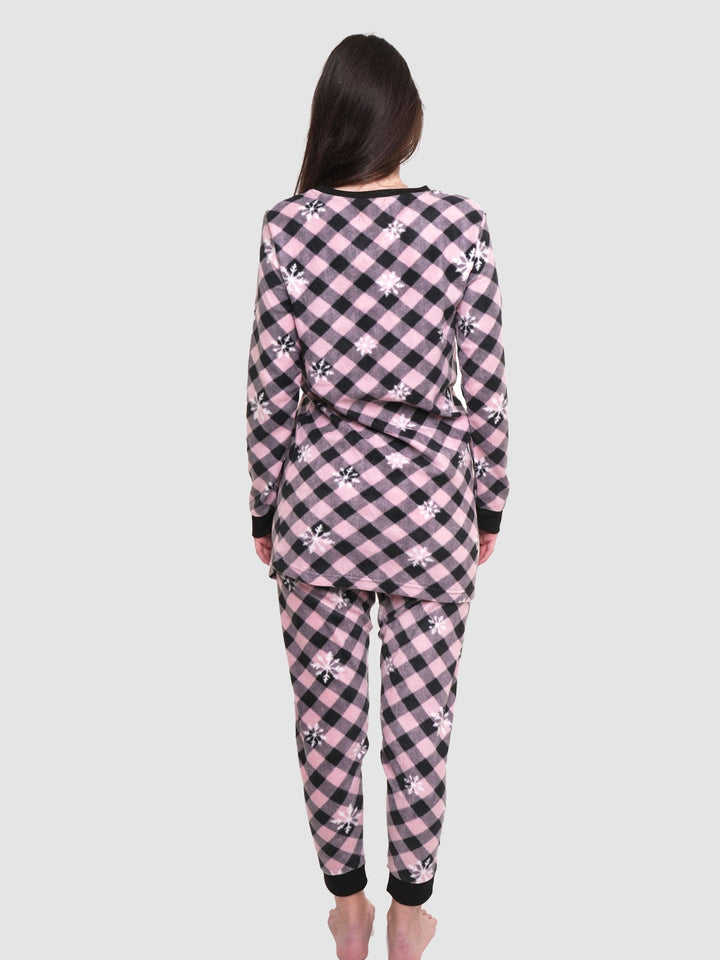 Classy Check Women Christmas Wear Pyjama Set - inteblu