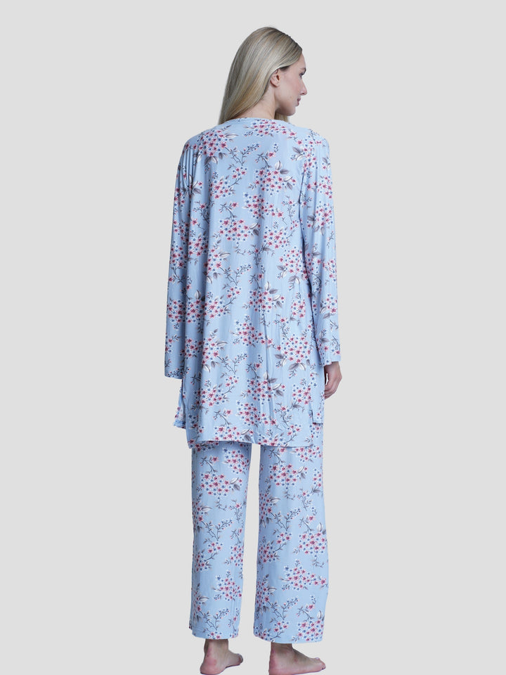 Floral Sleepwear Three pcs sets. - inteblu