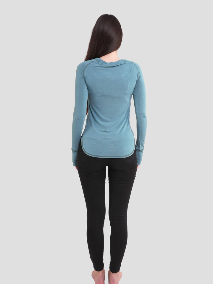 Loose Fit Quick Dry Long Sleeve Gym and Yoga Tops T-Shirt - inteblu