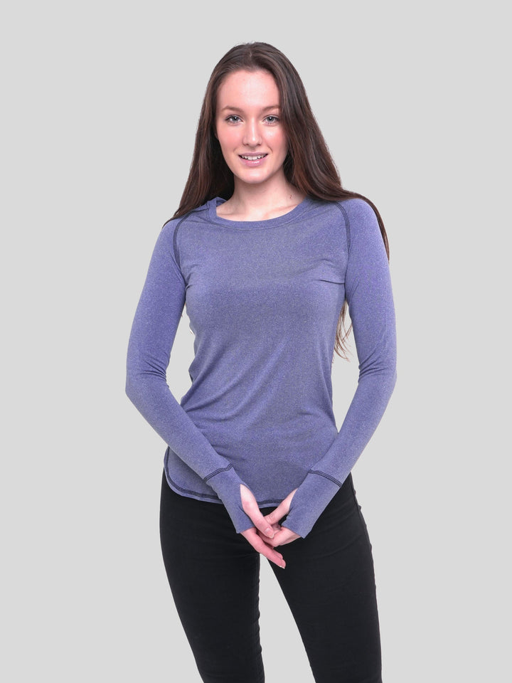 Loose Fit Quick Dry Long Sleeve Gym and Yoga Tops T-Shirt - inteblu