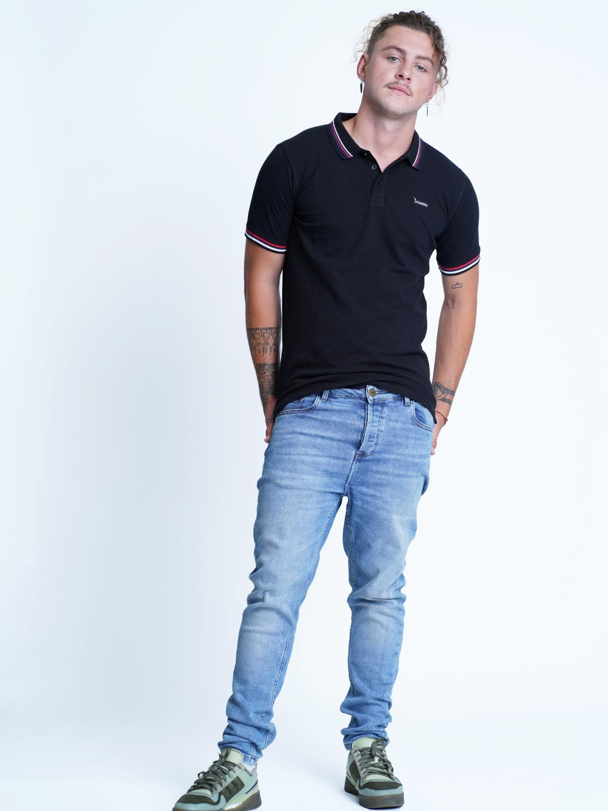 Men Short Sleeve Pique Polo Shirt - inteblu
