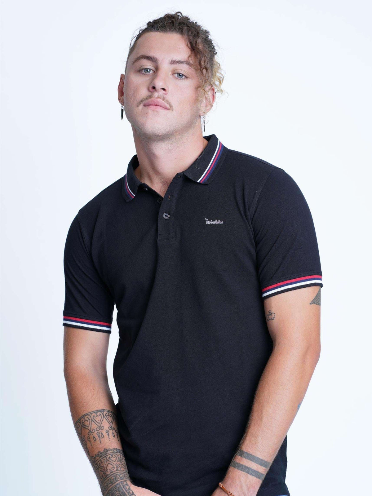 Men Short Sleeve Pique Polo Shirt - inteblu