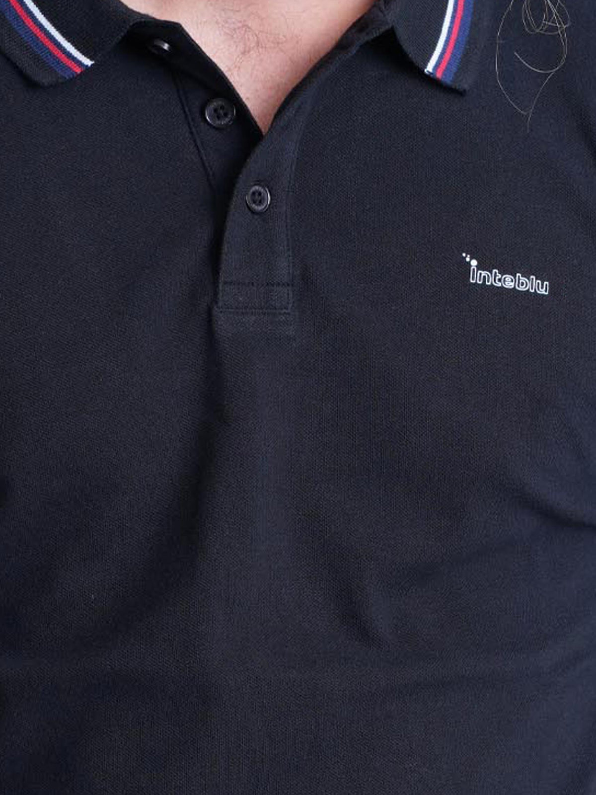 Men Short Sleeve Pique Polo Shirt - inteblu