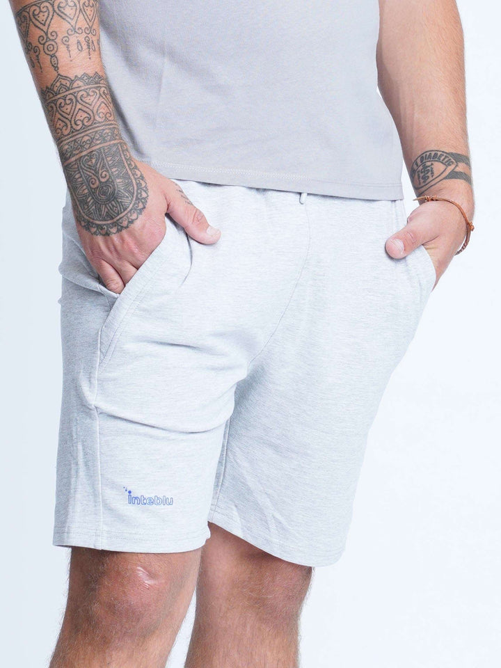 Men Shorts Cotton Knitted Fabric - inteblu