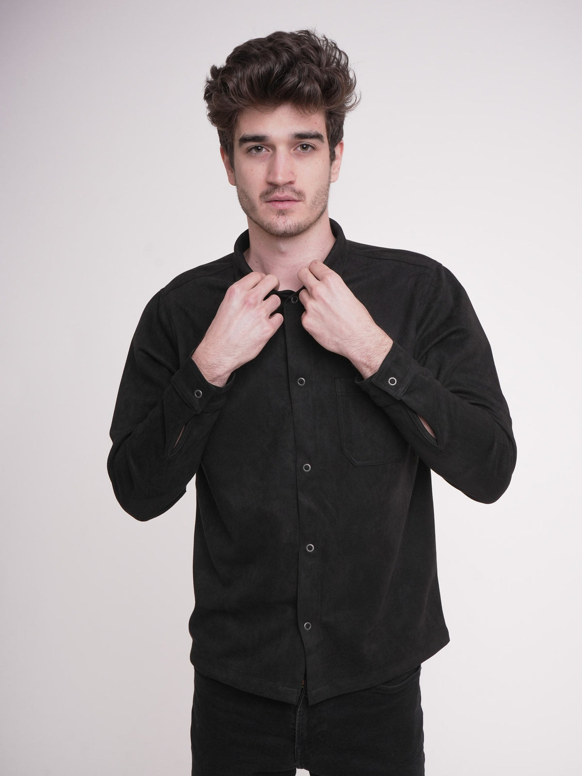 Men's Suede Shirt - inteblu