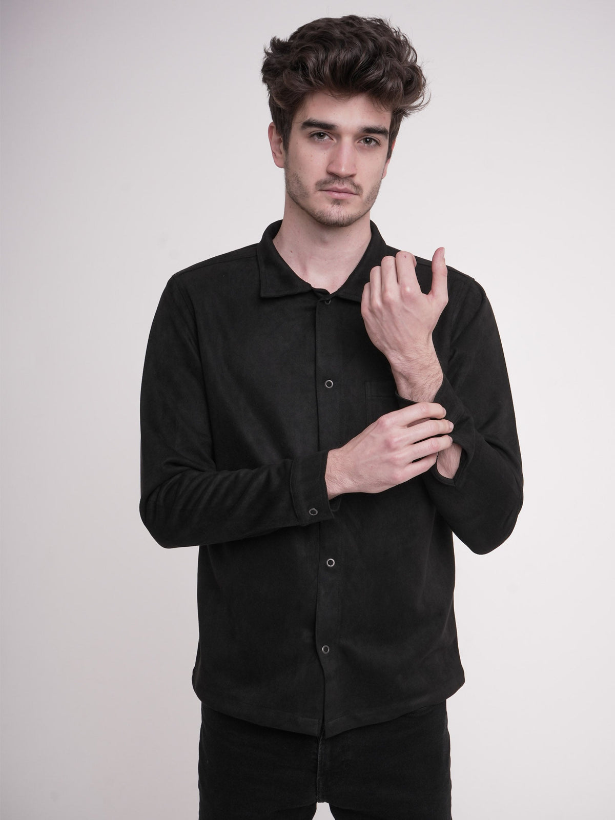 Men's Suede Shirt - inteblu