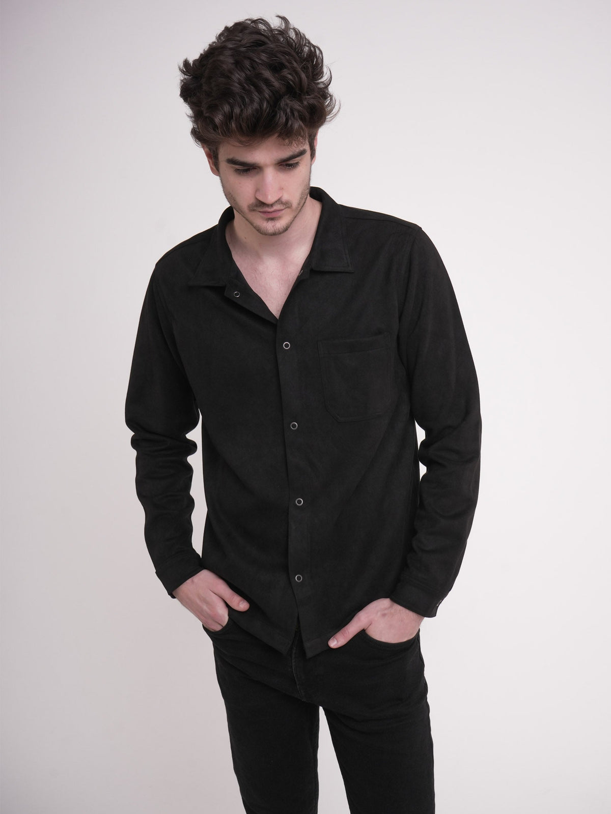 Men's Suede Shirt - inteblu