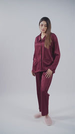 Women’s Luxury Satin Sleepwear Set – Bridal Party Pajama Outfit | Elegant Soft Silky Nightwear