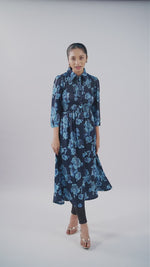 Women’s Floral Print Crepe Maxi Dress – Mystical Long Dress for Casual & Evening Wear