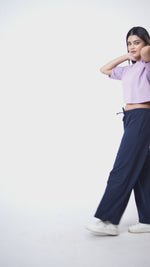 Women Wide Leg Flowy Palazzo Pants Loose fit Casual Lounge Trousers