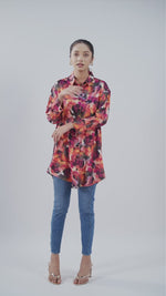 Women’s Floral All Over Printed Shirt – Long Sleeve Casual Blouse for Everyday & Office Wear