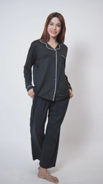 Women Solid Sleepwear Long Sleeve Pyjama Set