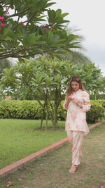 Women's Casual Floral Printed Satin Co-Ord Set