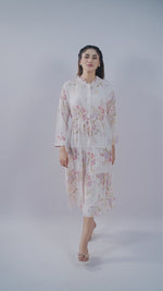Women’s Floral Long Sleeve Tunic Dress – Elegant Casual Long Top | Lightweight Everyday Wear