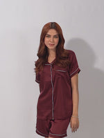 Women's Satin Notch collar Short Sleepwear Set |Satin Fabric