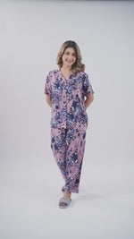Women’s Short SleeveSleepwear Set – Notch Collar 2 Piece Pajama Outfit | Comfy Nightwear, Soft Summer Lounge Set for Women