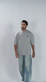 Men’s Oversized Drop Shoulder Graphic T-Shirt – Short Sleeve Crew Neck Tee | Casual Streetwear Top with Front & Back Print