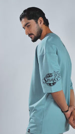 Men’s Oversized Drop Shoulder Graphic T-Shirt – Short Sleeve Crew Neck Tee | Casual Streetwear Top with Front & Back Print