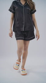 Women's Satin Notch collar Short Sleepwear Set |Satin Fabric