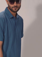 Men's Regular-Fit Mercerized Cotton Polo Shirt Cobalt Blue