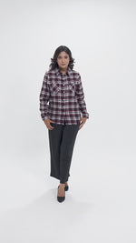 Women’s Plaid Distressed Flannel ShirtFlannel Shirt – Long Sleeve Button-Down Checkered Shirt | Relaxed Fit Casual Top for Everyday Comfort