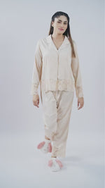 Women’s Satin Bridal Lounge Set – Luxury Silky Pajamas | Party Ready Sleepwear for Bride & Wedding Events