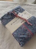 Micro Polar Fleece Blue Star Print Zipper Women Sleepwear Long Sleeve Hoodie