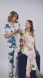 Women’s Printed Night Suit Set – Shirt & Pyjama | Soft Nightwear Dress, 2 Piece Sleepwear for Women, Comfortable Loungewear