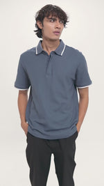 Men's Reguler-Fit Cotton Pique Polo Shirt100% Cotton Casual Top | Tipped Collar & Sleeves | Three-Button Placket | Smart Everyday Wear
