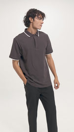 Men's Reguler-Fit Cotton Pique Polo ShirtCasual Top | Tipped Collar & Sleeves | Three-Button Placket | Smart Everyday Wear
