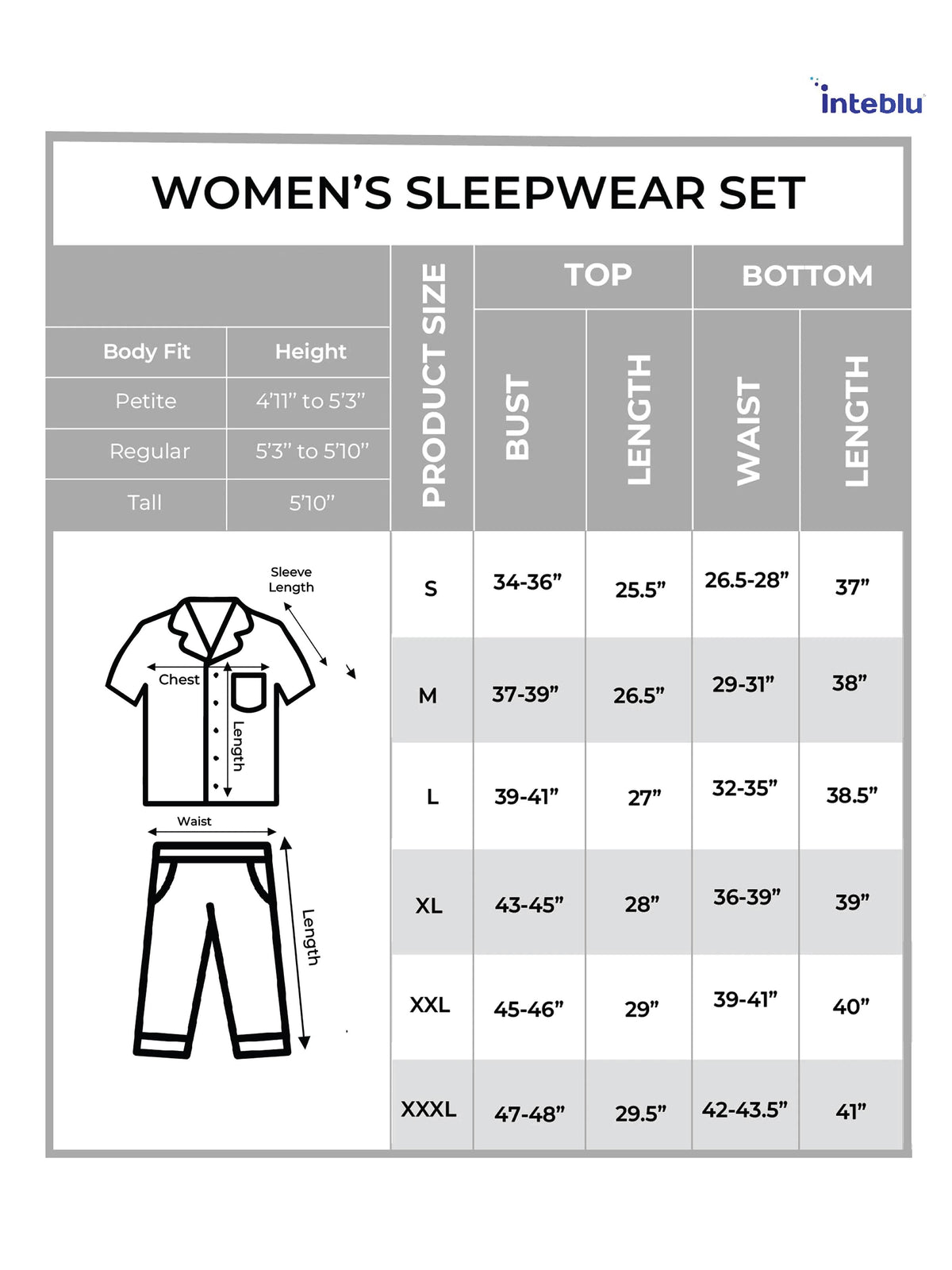 Women's All Over Printed PJ Set – 2 Piece Sleepwear Set | Soft Breathable Nightwear for Women