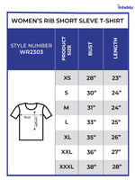Women Black Rib Short Sleeve T-Shirt