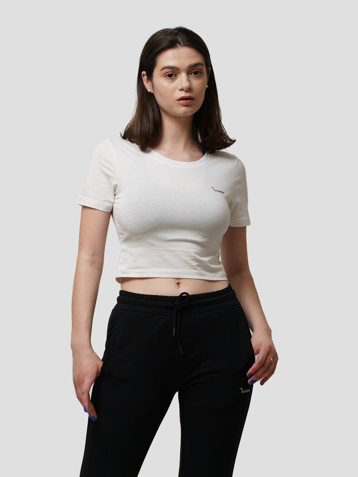 Women Crew Neck Crop Top - inteblu