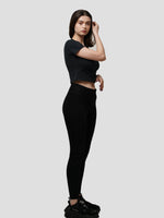 Women Crew Neck Cropped T-Shirt - inteblu