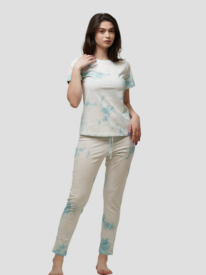 Women Tie Dye Lounge Suit. - inteblu