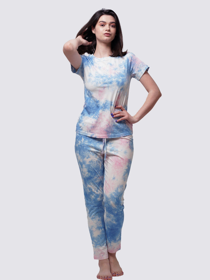 Women Tie Dye Lounge Suit. - inteblu